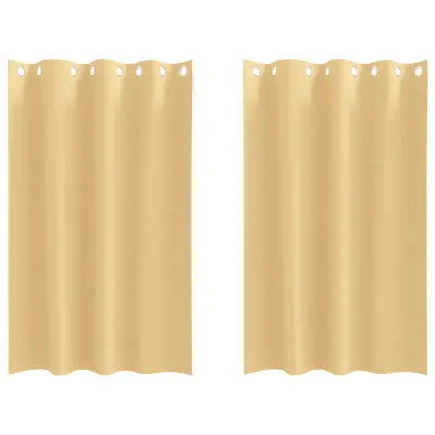 vidaXL Zavese za zatemnitev z obroči 2 pcs Bež 175 x 140 cm Poliester