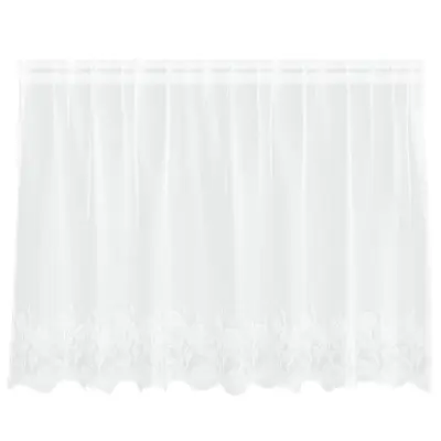 vidaXL Čipkasta Zavesa z zavesami Bela 100 x 200 cm Poliester