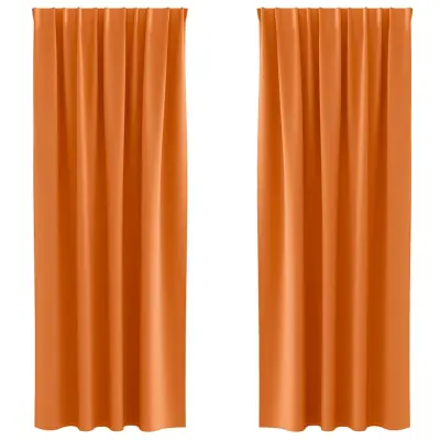 vidaXL Zavese za zatemnitev z obroči 2 pcs Svetlo oranžna 245 x 140 cm