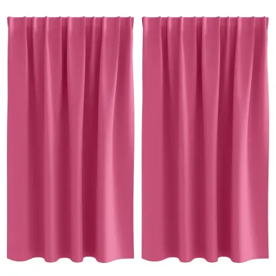 vidaXL Zavese za zatemnitev z obroči 2 pcs Svetlo roza 140 x 140 cm