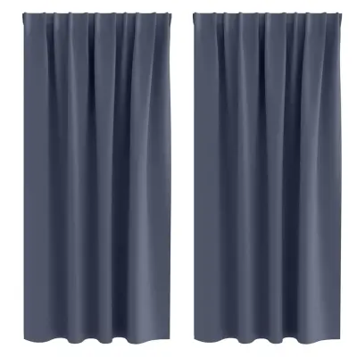 vidaXL Zavese za zatemnitev z obroči 2 pcs Antracit 175 x 140 cm