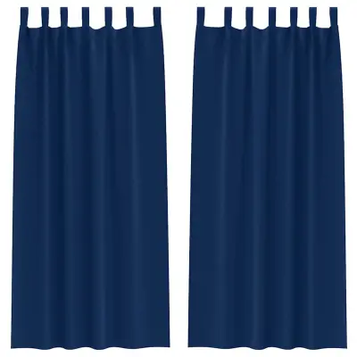 vidaXL Zavese za zatemnitev z obroči 2 pcs Temno modra 245 x 140 cm