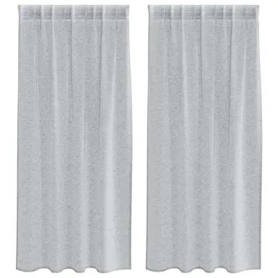 vidaXL Voile zavesa z zavesami 2 pcs Temno siva 175 x 140 cm Poliester