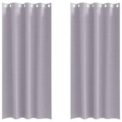 vidaXL Zavese za zatemnitev z obroči 2 pcs Kovinsko siva 225 x 140 cm