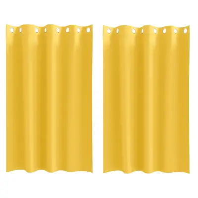 vidaXL Zavese za zatemnitev z obroči 2 pcs Gorčična rumena