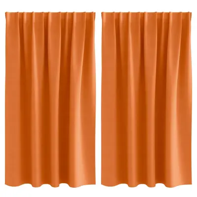 vidaXL Zavese za zatemnitev z obroči 2 pcs Svetlo oranžna 140 x 140 cm