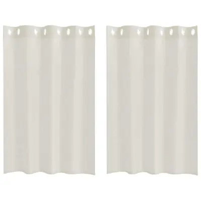 vidaXL Voile zavesa z zavesami 2 pcs krema 140 x 140 cm Poliester