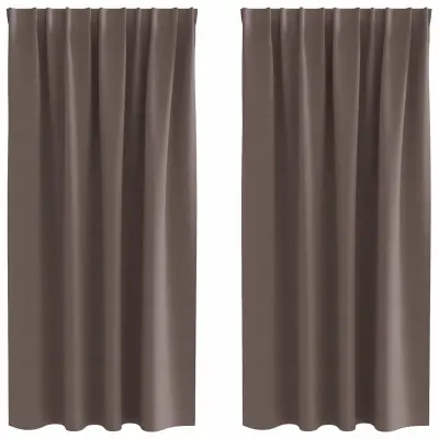 vidaXL Zavese za zatemnitev z obroči 2 pcs Temno rjava 175 x 140 cm