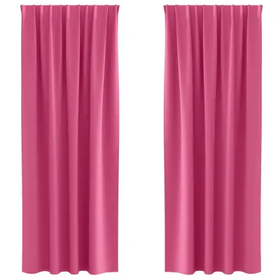vidaXL Zavese za zatemnitev z obroči 2 pcs Svetlo roza 225 x 140 cm