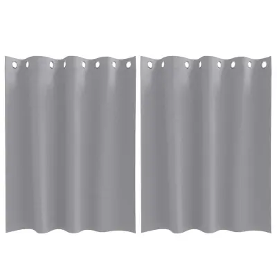 vidaXL Zavese za zatemnitev z obroči 2 pcs Svetlo siva 140 x 140 cm