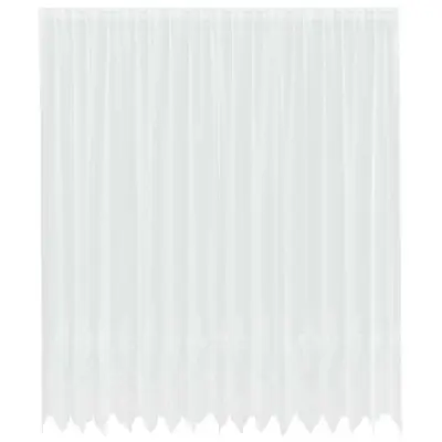 vidaXL Čipkasta Zavesa z zavesami Bela 280 x 400 cm Poliester