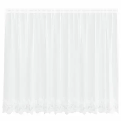 vidaXL Čipkasta Zavesa z zavesami Bela 160 x 300 cm Poliester