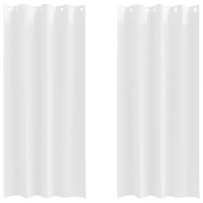 vidaXL Zavese za zatemnitev z obroči 2 pcs Bela 245 x 140 cm Poliester