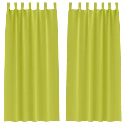 vidaXL Zavese za zatemnitev z obroči 2 pcs Zelena 245 x 140 cm