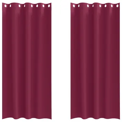 vidaXL Zavese za zatemnitev z obroči 2 pcs Vinorodna rdeča