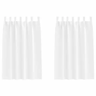 vidaXL Zavese za zatemnitev z obroči 2 pcs Bela 175 x 140 cm Poliester