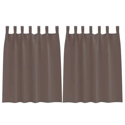 vidaXL Zavese za zatemnitev z obroči 2 pcs Temno rjava 140 x 140 cm