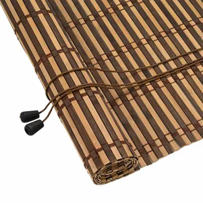 vidaXL Rolo z zavesami Rjava 80 x 220 cm Bambus