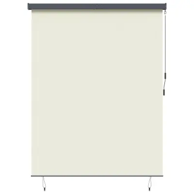 vidaXL Rolo z zavesami Črtasto krema 200 x 250 cm Tkanina in aluminij