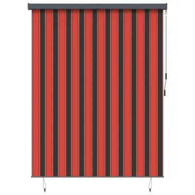 vidaXL Rolo Črtasto Oranžna in Rjava 200 x 250 cm Tkanina in aluminij