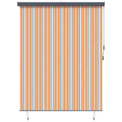 vidaXL Rolo Črtasto Rumena in modra 200 x 250 cm Tkanina in aluminij