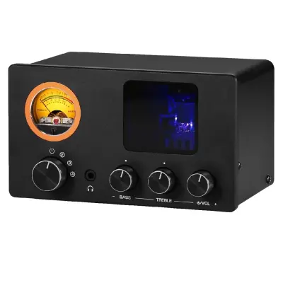 Audio selektor razdelilnik, 4 RCA vhodi, cevni ojačevalnik, 20Hz - 20KHz frekvenčni odziv, 152mm x 92mm x 85mm