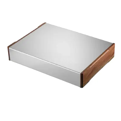 Ohišje ojačevalnika, aluminijasta in lesena zasnova, 420mm x 305mm x 70mm, enostavna DIY sestava, združljivo z različnimi modeli ojačevalnikov