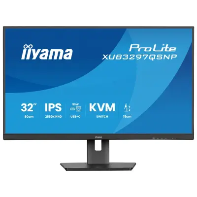 Monitor IIYAMA ProLite XUB3297QSNP-B1, 80 cm (32"), WQHD 2K, IPS, HDMI/DP/USB-C, zvočniki