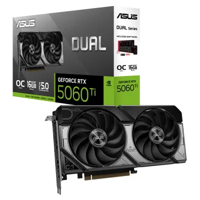 Obnovljeno - kot novo - ASUS Dual GeForce RTX 5060 Ti OC 16GB GDDR7 (DUAL-RTX5060TI-O16G) grafična kartica
