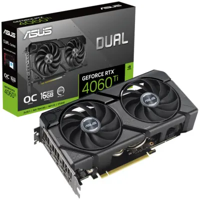 Obnovljeno - kot novo - ASUS ASUS Dual GeForce RTX 4060 Ti EVO OC Edition 16GB GDDR6 grafična kartica