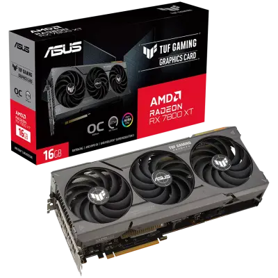 Obnovljeno - kot novo - ASUS AMD Radeon TUF Gaming RX 7800 XT OC Edition | 16GB | GDDR6 | PCIe 4.0 | HDMI 3xDisplayPort | Gaming Grafična Kartica