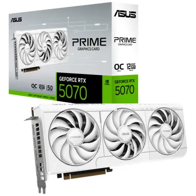 Obnovljeno - kot novo - Grafična kartica nVidia RTX5070 Asus Prime OC Edition bela - 12GB GDDR7 (90YV0M19-M0NA00)