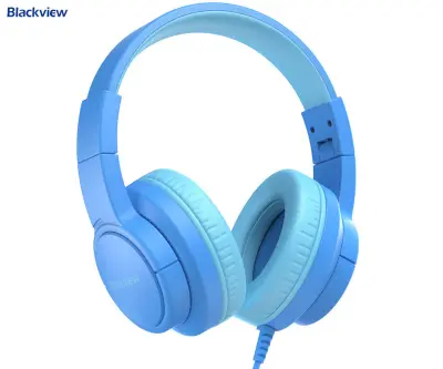 Blackview FITBUDS K1 otroške naglavne slušalke, nastavljive, zložljive, klicanje, mikrofon, 2 načina, +adapter USB-C, modre (Bubble Blue)