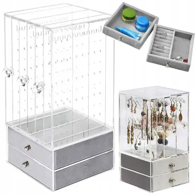 Pleksi organizator za nakit s semiš predali