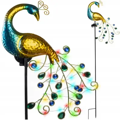 Solarna dekorativna 40 LED RGB vrtna svetilka pav