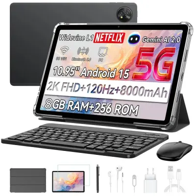 Tablični računalnik BLACKVIEW ZENO 10 27,9 cm (11"), 3v1 AI, 5G LTE, 8GB+256GB, IPS FHD+, Android, 8800mAh, črna