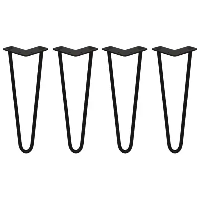 4 x 14" sponke za lase - 2 kraka - 12 mm - črne