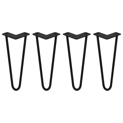 4 x 12" sponke za lase - 2 kraka - 12 mm - črne