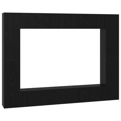 vidaXL Komplet TV omaric 10 pcs Črna Orehovina 30,5 x 30 x 90 cm