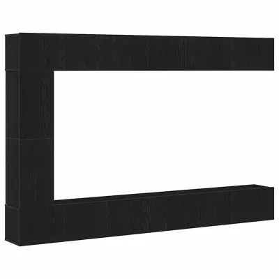 vidaXL Komplet TV omaric 9 pcs Črna Orehovina Konstruiran les