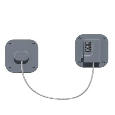 Kombinirana ključavnica za hladilnik brez vrtanja - kvadratna ključavnica s kodo, standardna velikost (2 kosa) Gray