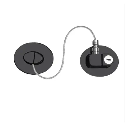 Samolepilna kombinacijska ključavnica za hladilnik (ovalna) – ABS in jeklena vrvica Black