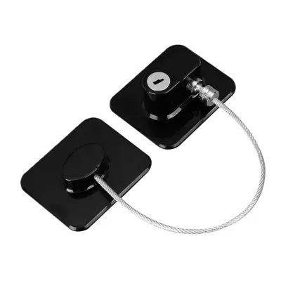 Samolepilna ključavnica za hladilnik brez vrtanja, kvadratna 2-pack Black