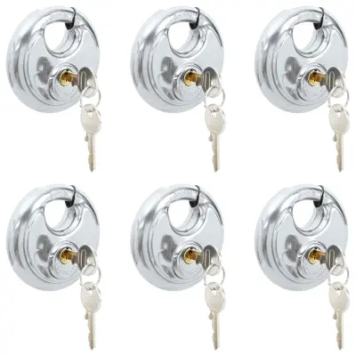 vidaXL Zaključne ključavnice z ključi 6 pcs srebrna 9 x 2.8 x 9 cm