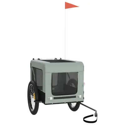 vidaXL Kolesarska prikolica za hišne ljubljenčke siva in črna