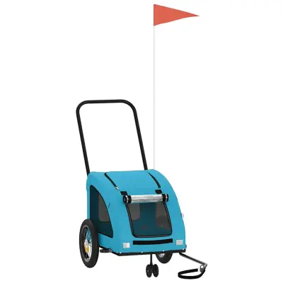 vidaXL Kolesarska prikolica za hišne ljubljenčke modra