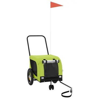 vidaXL Kolesarska prikolica za hišne ljubljenčke zelena in črna