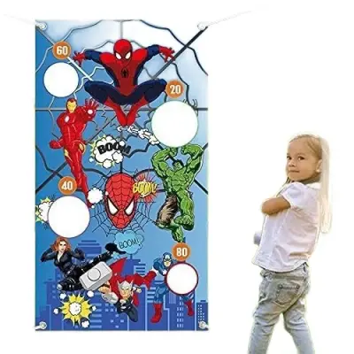 Igra metanja v tarčo Superjunaki, spretnostni set z vrečkami, velika pasica za notranjo in zunanjo uporabo