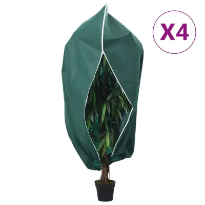 vidaXL Koprena za rastline iz flisa z zadrgo 4 kosi 70 g/m² 3,93x3,5 m