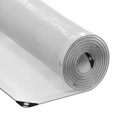 vidaXL Prozorna ponjava z očesci 2x8 m polietilen